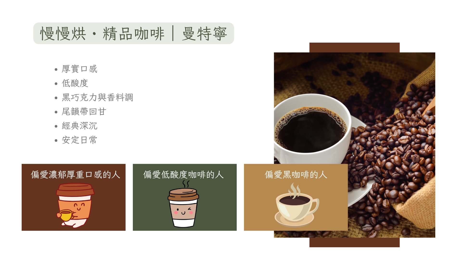 慢慢烘・精品咖啡|曼特寧 (一盒十包入)